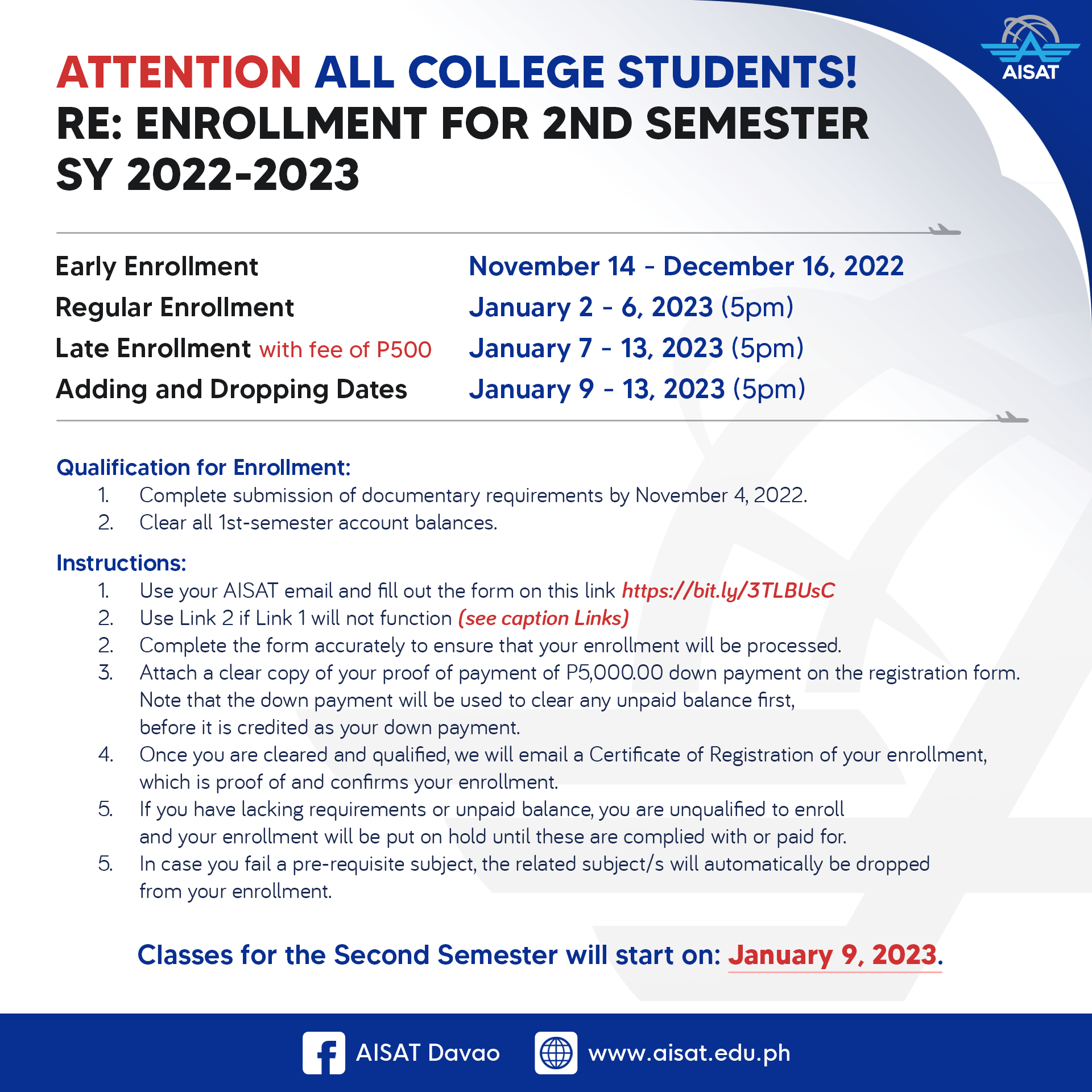 Enrollment Procedure - AISAT